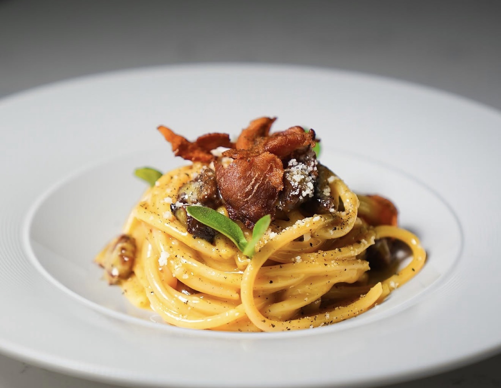 Carbonara plated at Americano