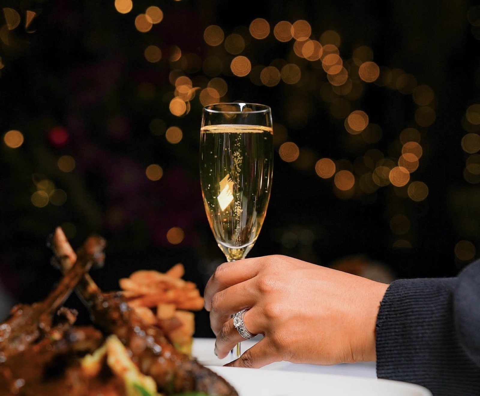 Champagne service at Oceano's